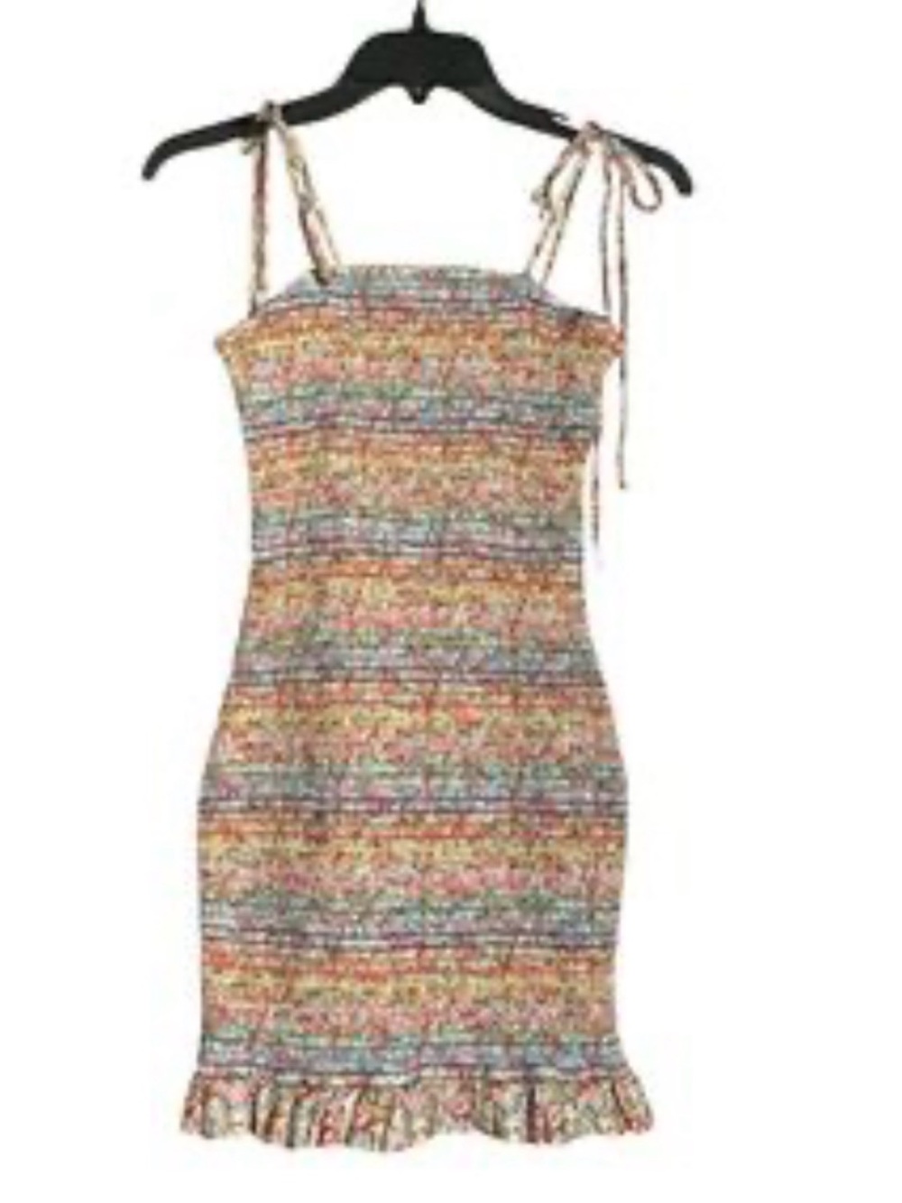Pink Lily Multicolor Knit Sundress with Floral Hem